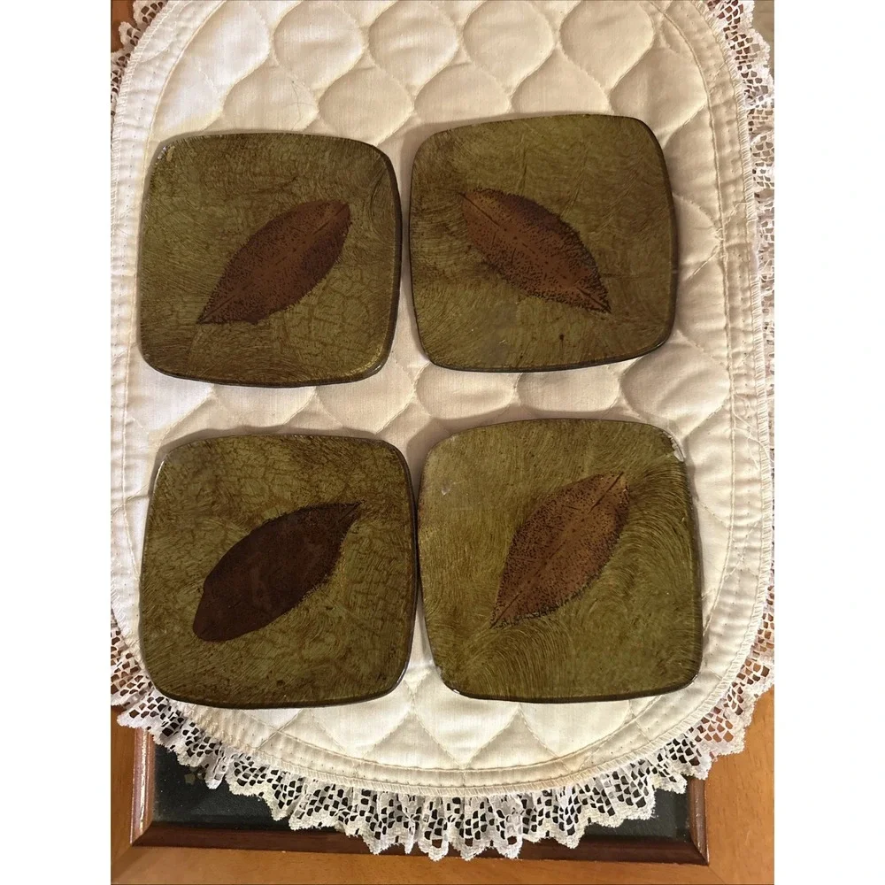 Gold Leaf‎ Glass Bread Plates